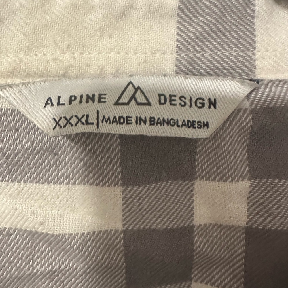 Alpine Design XXXL Gray Beige Plaid Shirt - Picture 3 of 10